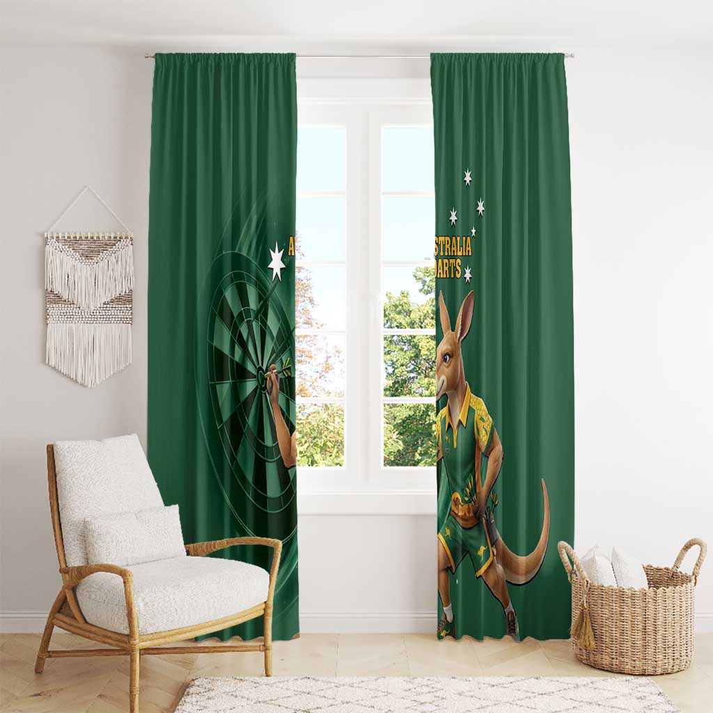 Australia Kangaroo Mascot Darts Window Curtain Green Edition