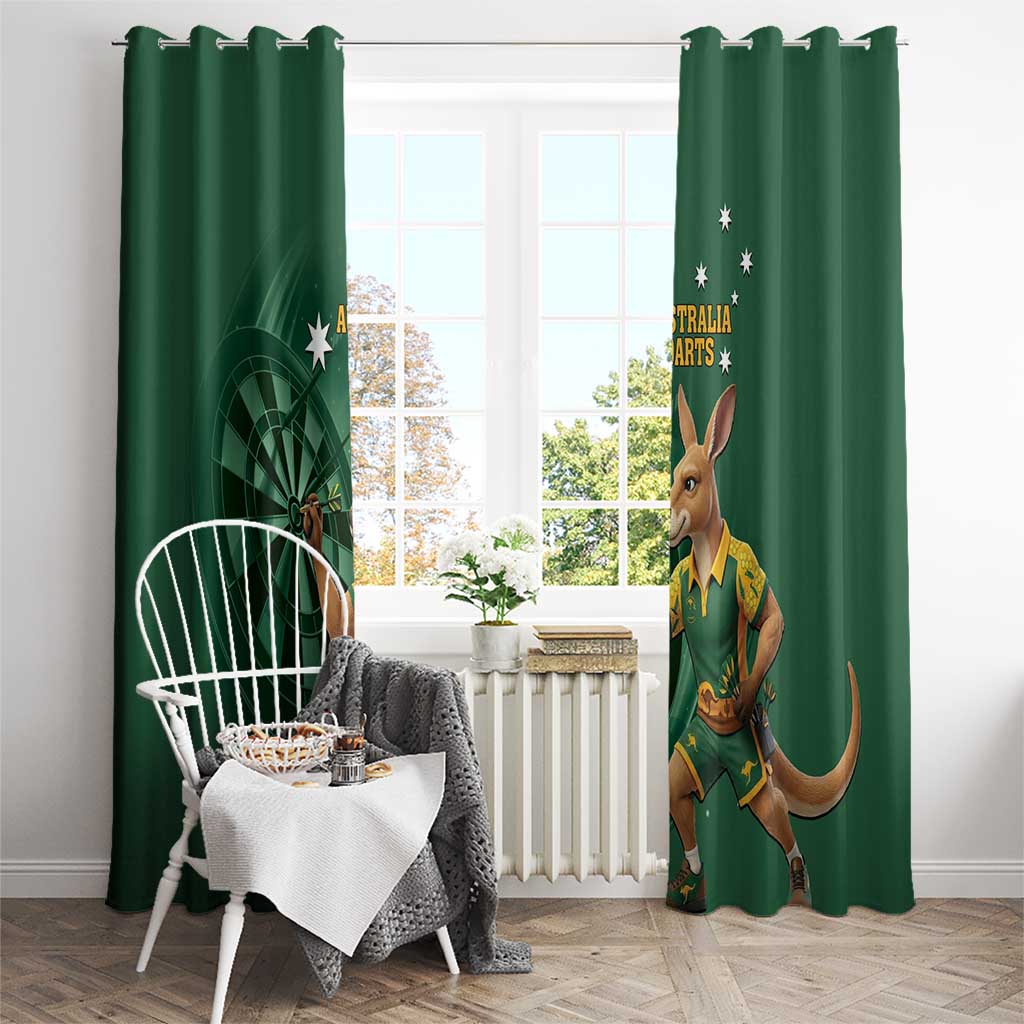 Australia Kangaroo Mascot Darts Window Curtain Green Edition