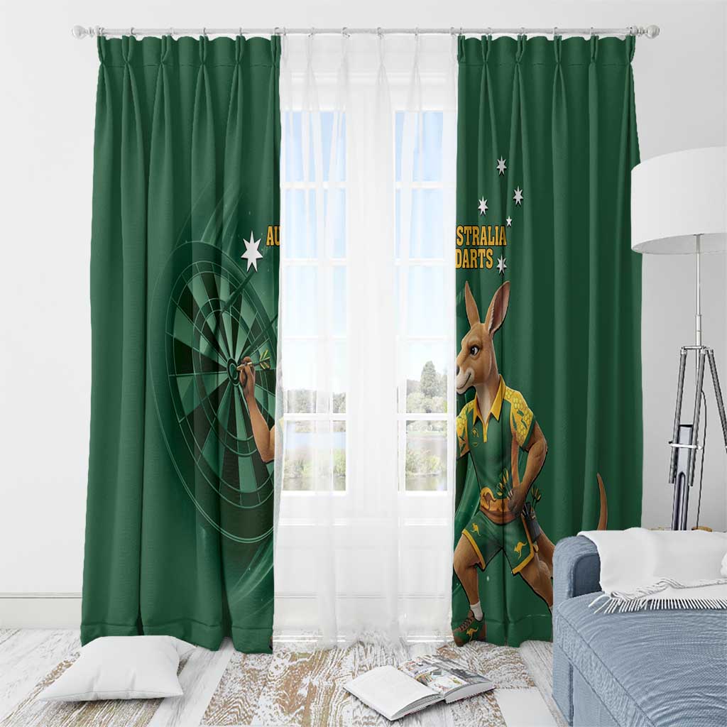 Australia Kangaroo Mascot Darts Window Curtain Green Edition