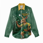 Australia Kangaroo Mascot Darts Women Casual Shirt Green Edition