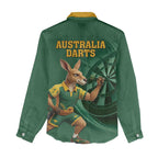 Australia Kangaroo Mascot Darts Women Casual Shirt Green Edition