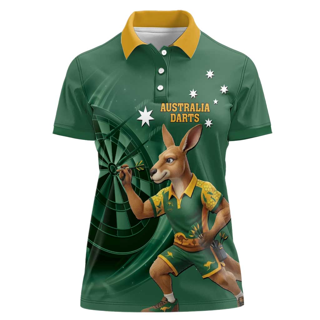Australia Kangaroo Mascot Darts Women Polo Shirt Green Edition