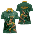 Australia Kangaroo Mascot Darts Women Polo Shirt Green Edition