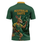 Australia Kangaroo Mascot Darts Zipper Polo Shirt Green Edition