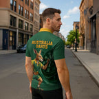 Australia Kangaroo Mascot Darts Zipper Polo Shirt Green Edition