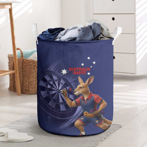 Australia Kangaroo Mascot Darts Laundry Basket Blue Edition