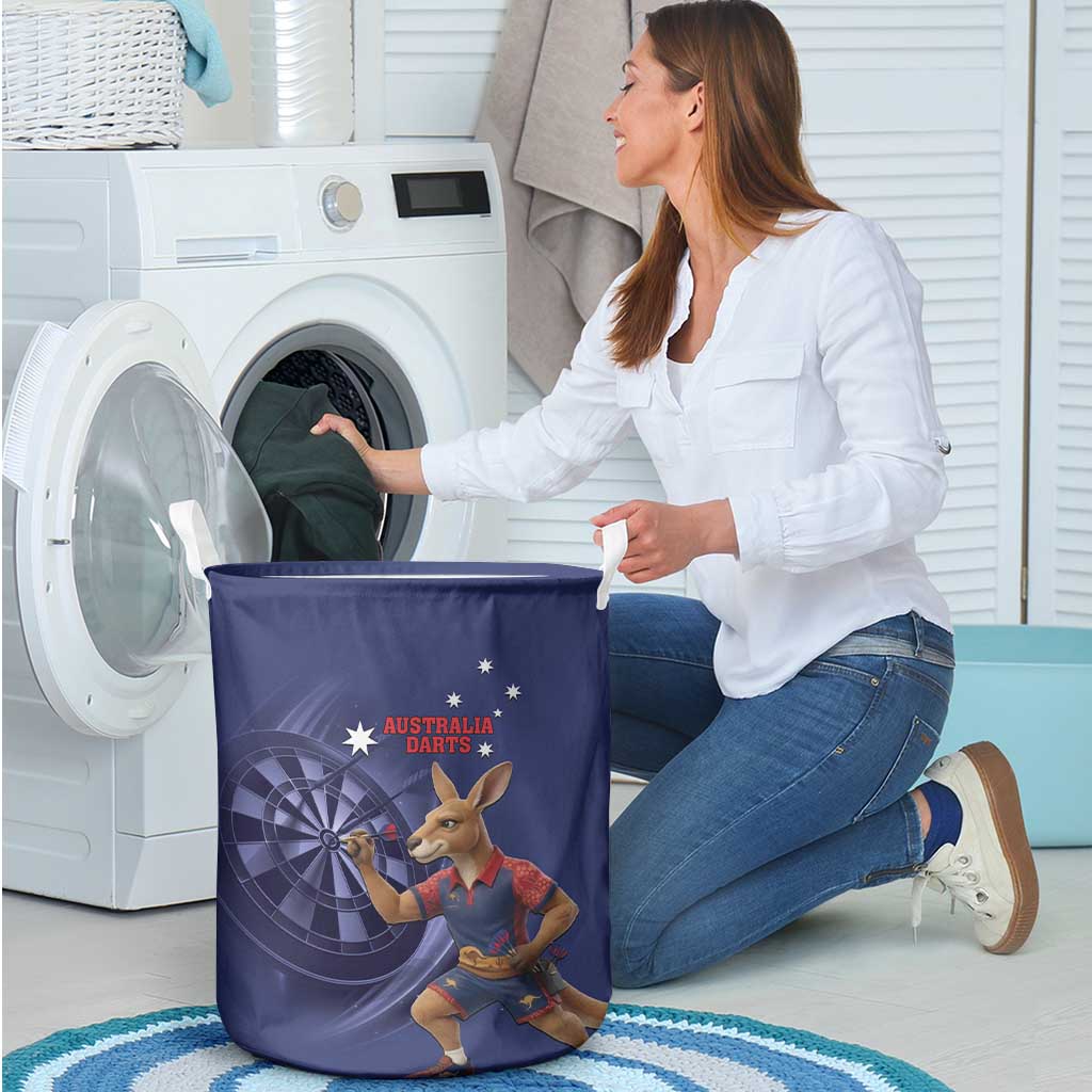 Australia Kangaroo Mascot Darts Laundry Basket Blue Edition