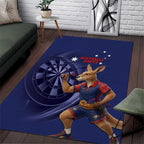 Australia Kangaroo Mascot Darts Area Rug Blue Edition
