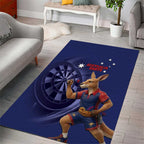 Australia Kangaroo Mascot Darts Area Rug Blue Edition
