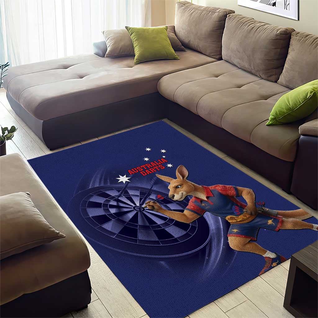 Australia Kangaroo Mascot Darts Area Rug Blue Edition