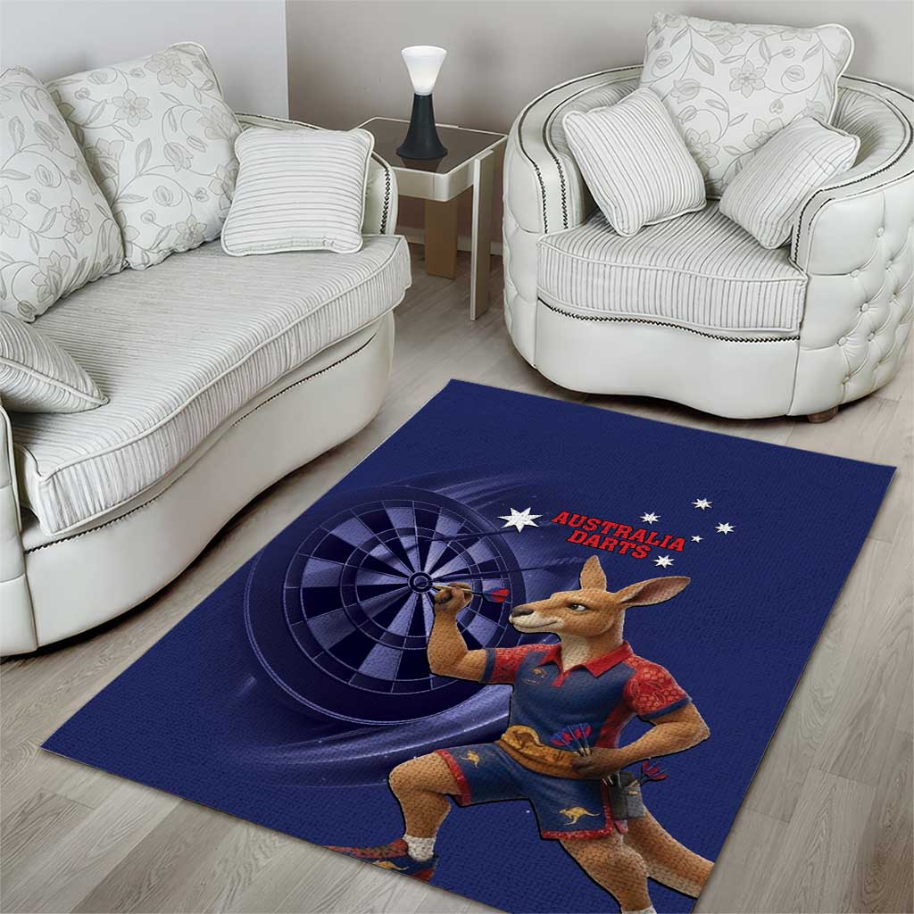 Australia Kangaroo Mascot Darts Area Rug Blue Edition