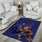 Australia Kangaroo Mascot Darts Area Rug Blue Edition
