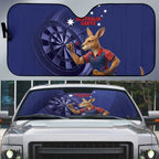 Australia Kangaroo Mascot Darts Auto Sun Shade Blue Edition