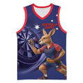 Australia Kangaroo Mascot Darts Basketball Jersey Blue Edition