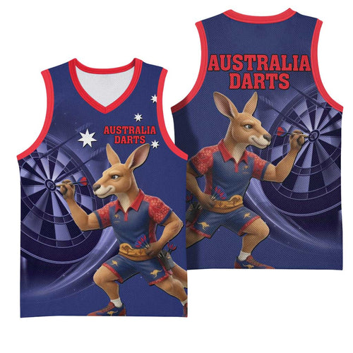 Australia Kangaroo Mascot Darts Basketball Jersey Blue Edition