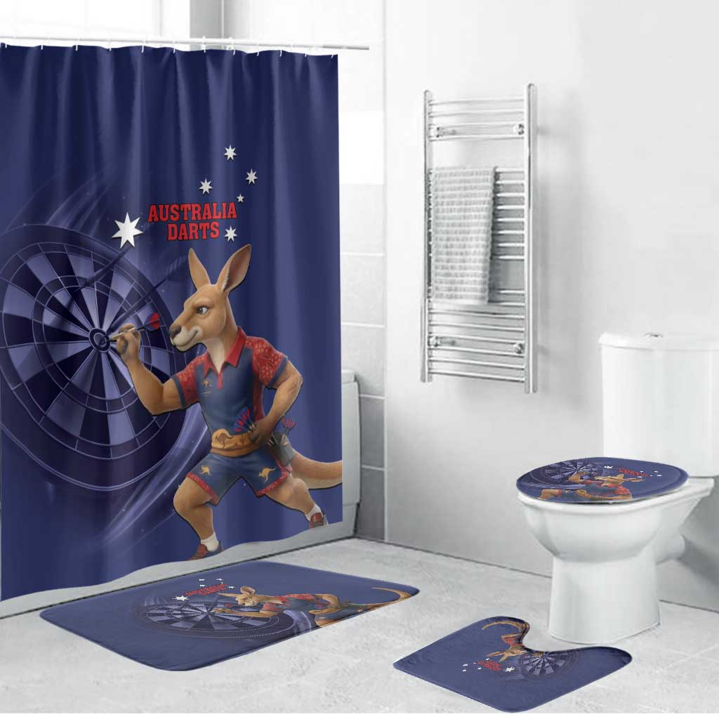 Australia Kangaroo Mascot Darts Bathroom Set Blue Edition