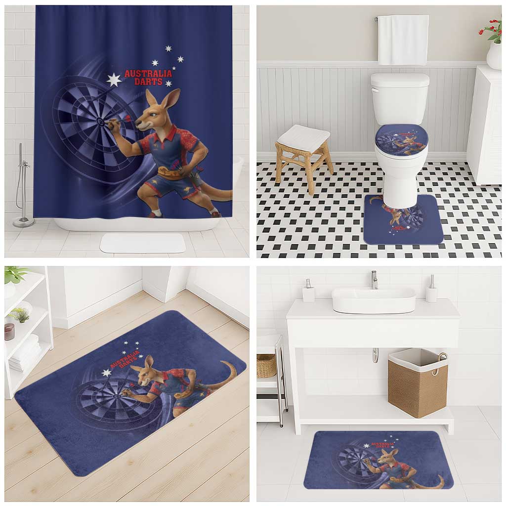 Australia Kangaroo Mascot Darts Bathroom Set Blue Edition