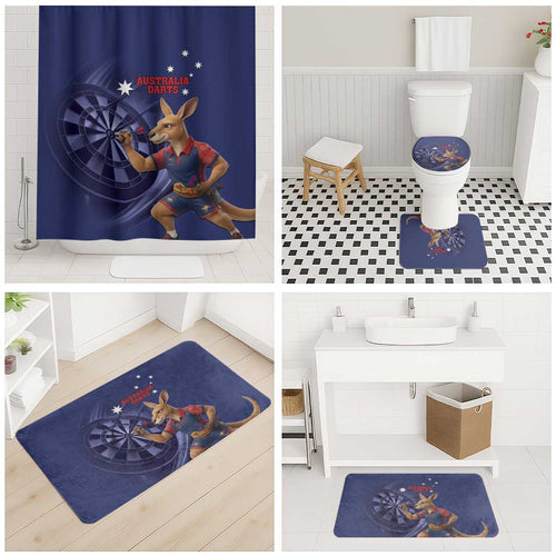 Australia Kangaroo Mascot Darts Bathroom Set Blue Edition