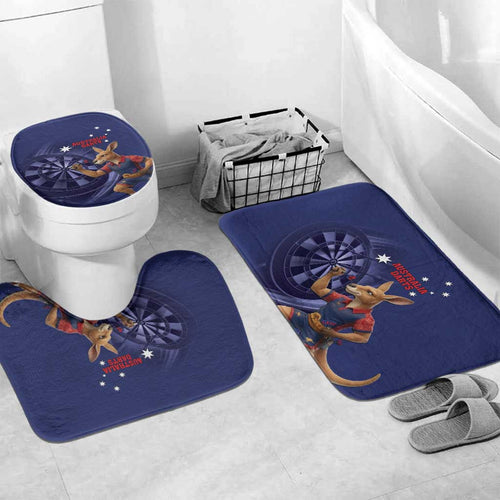 Australia Kangaroo Mascot Darts Bathroom Set Blue Edition
