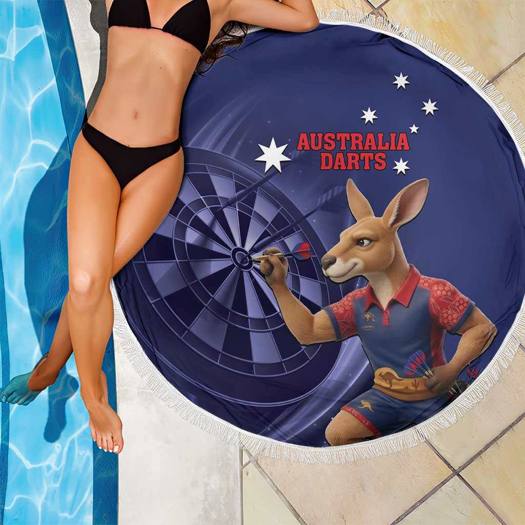 Australia Kangaroo Mascot Darts Beach Blanket Blue Edition