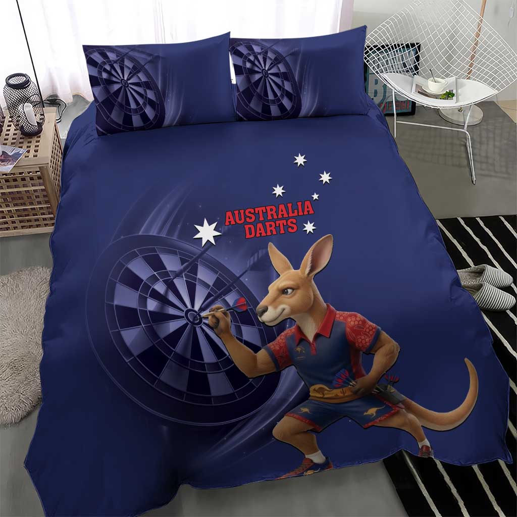 Australia Kangaroo Mascot Darts Bedding Set Blue Edition