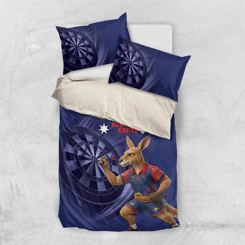 Australia Kangaroo Mascot Darts Bedding Set Blue Edition