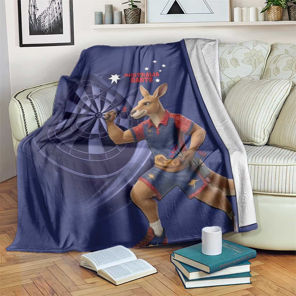 Australia Kangaroo Mascot Darts Blanket Blue Edition