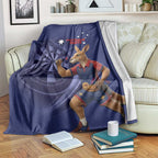 Australia Kangaroo Mascot Darts Blanket Blue Edition