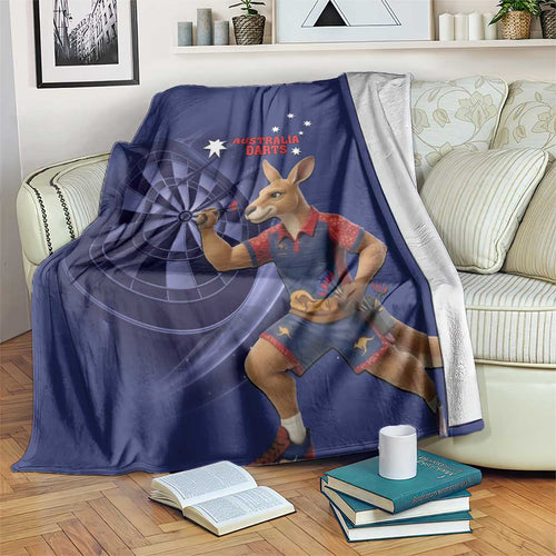 Australia Kangaroo Mascot Darts Blanket Blue Edition