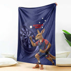 Australia Kangaroo Mascot Darts Blanket Blue Edition