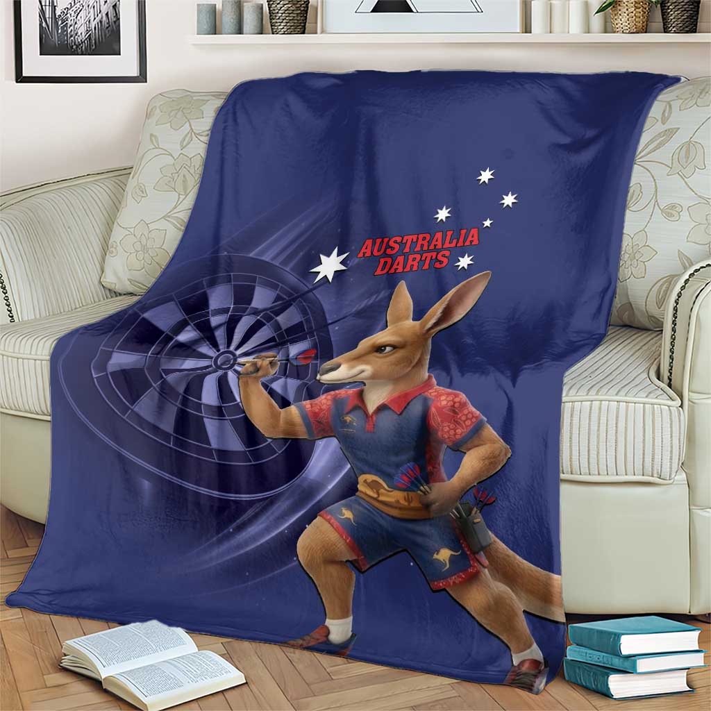 Australia Kangaroo Mascot Darts Blanket Blue Edition