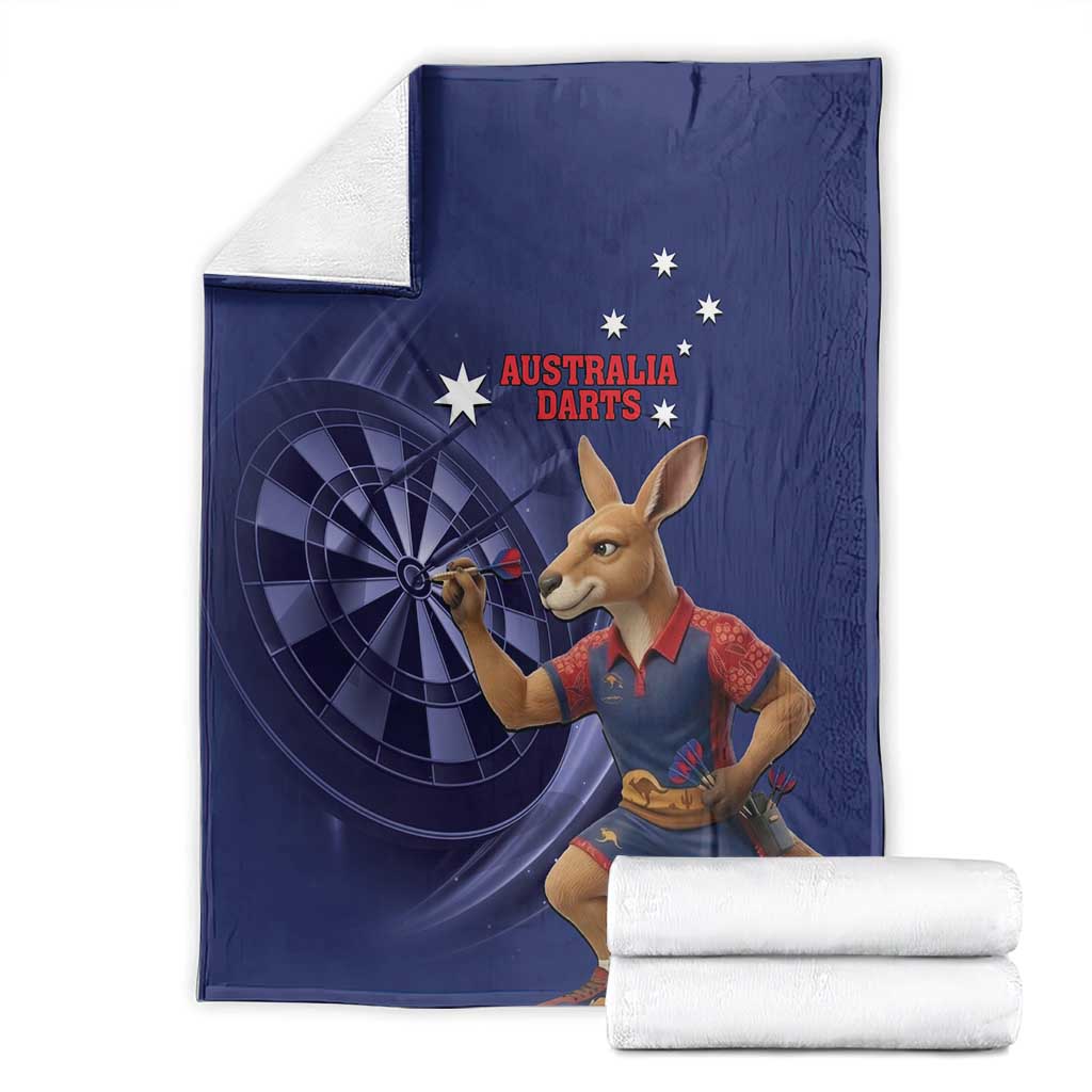 Australia Kangaroo Mascot Darts Blanket Blue Edition