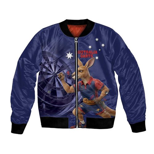Australia Kangaroo Mascot Darts Bomber Jacket Blue Edition