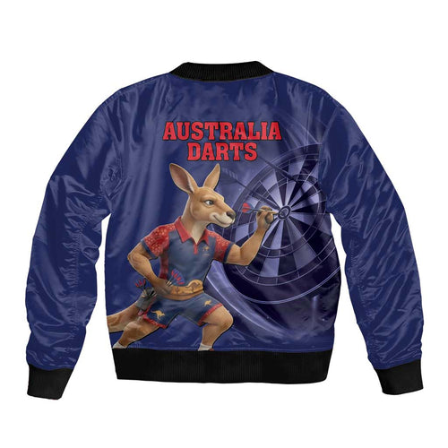 Australia Kangaroo Mascot Darts Bomber Jacket Blue Edition