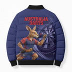 Australia Kangaroo Mascot Darts Bomber Puffer Jacket Blue Edition