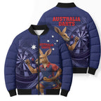 Australia Kangaroo Mascot Darts Bomber Puffer Jacket Blue Edition