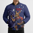 Australia Kangaroo Mascot Darts Bomber Puffer Jacket Blue Edition