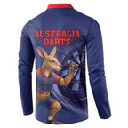 Australia Kangaroo Mascot Darts Button Sweatshirt Blue Edition