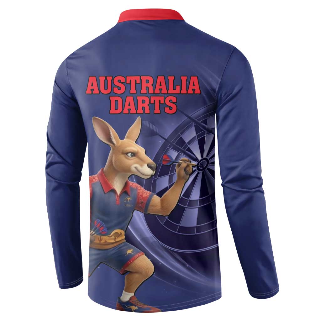 Australia Kangaroo Mascot Darts Button Sweatshirt Blue Edition