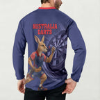 Australia Kangaroo Mascot Darts Button Sweatshirt Blue Edition