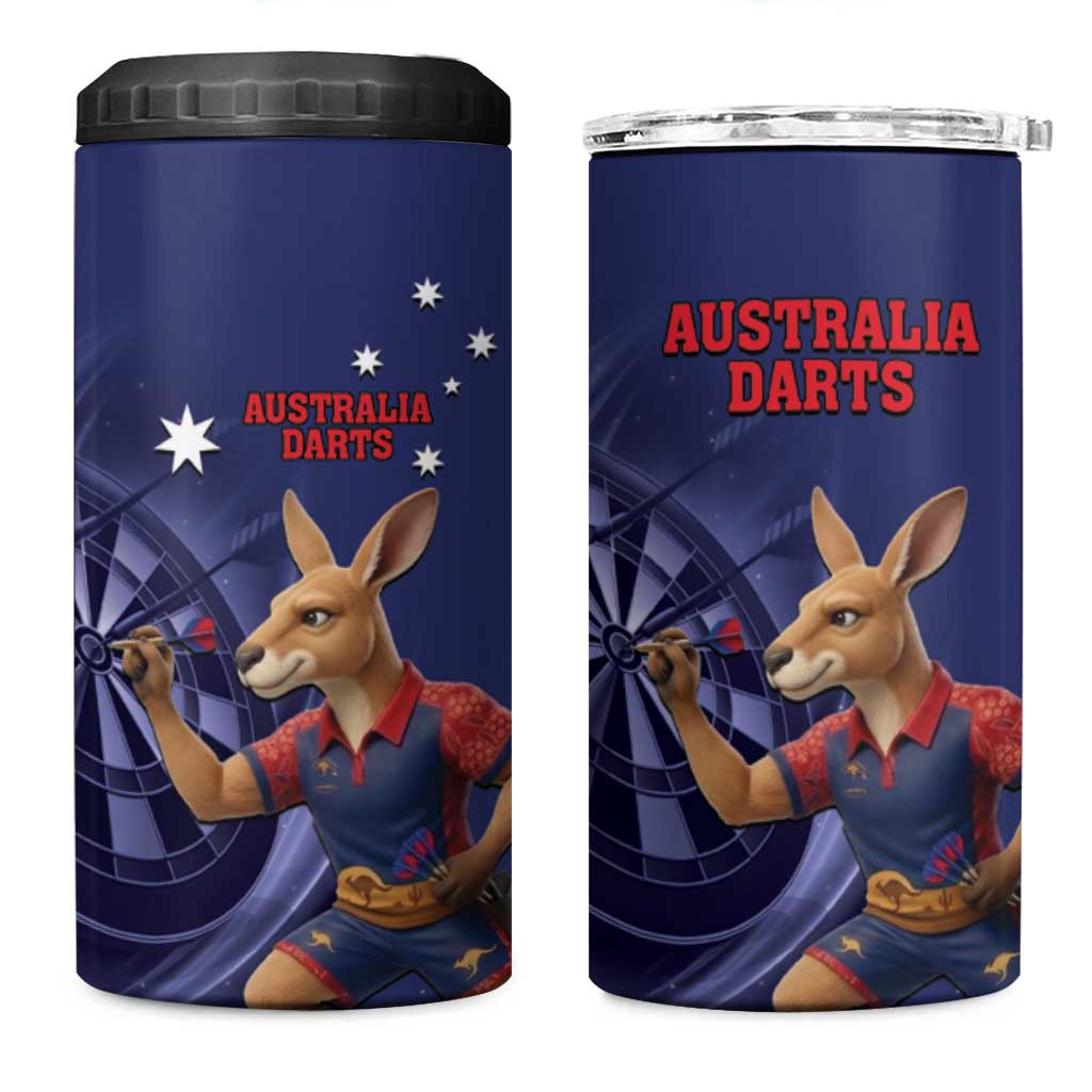 Australia Kangaroo Mascot Darts 4 in 1 Can Cooler Tumbler Blue Edition