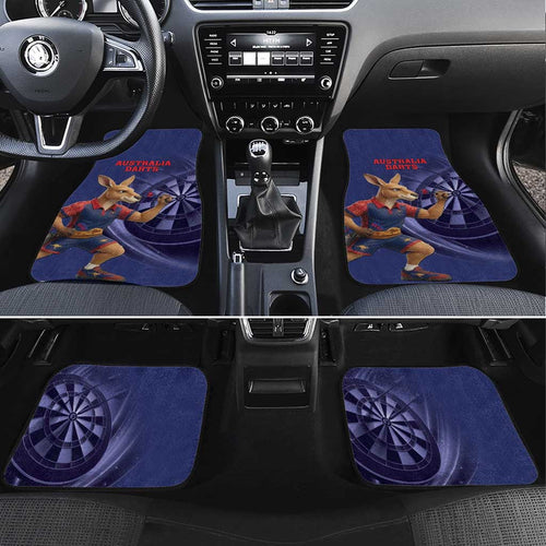 Australia Kangaroo Mascot Darts Car Mats Blue Edition