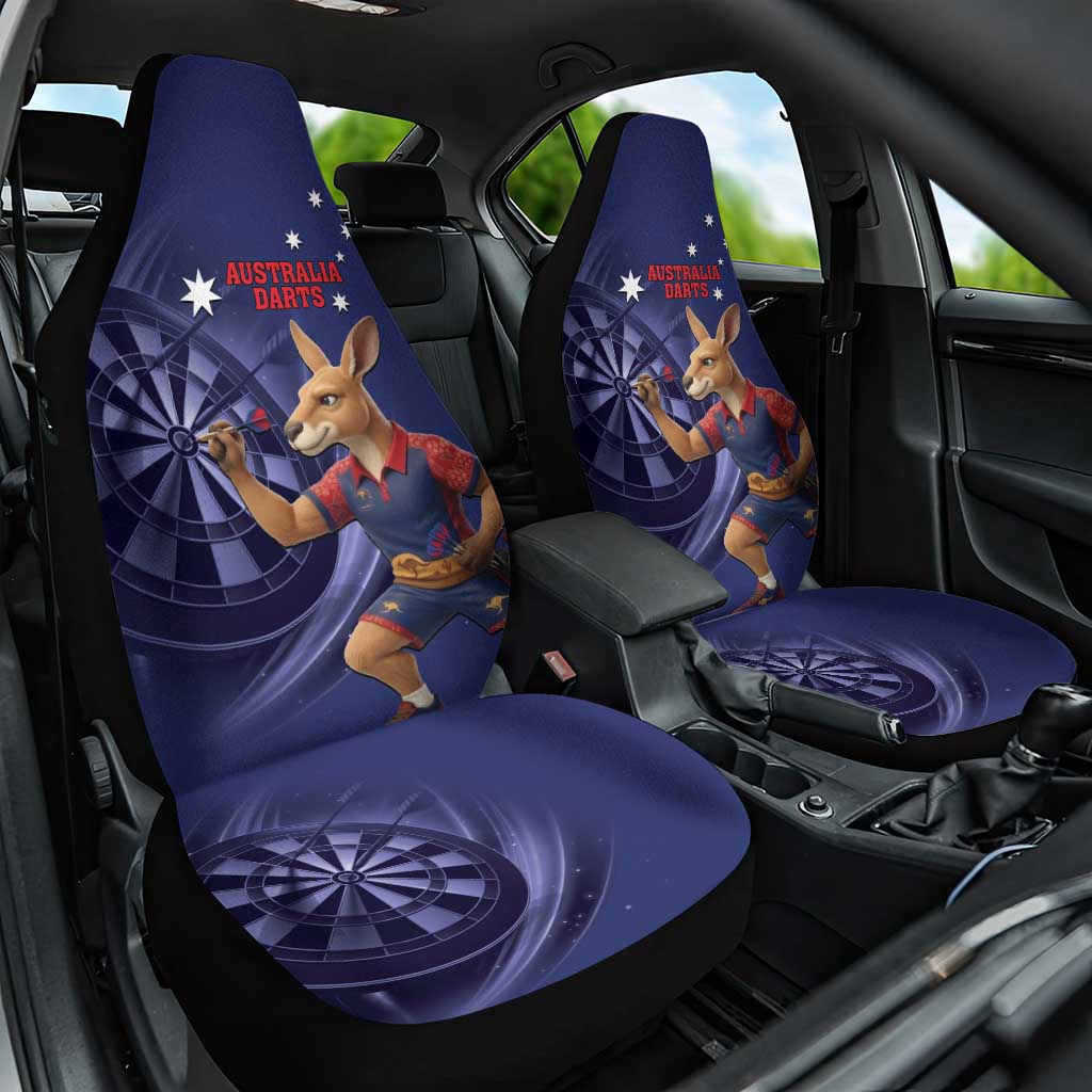 Australia Kangaroo Mascot Darts Car Seat Cover Blue Edition