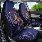 Australia Kangaroo Mascot Darts Car Seat Cover Blue Edition