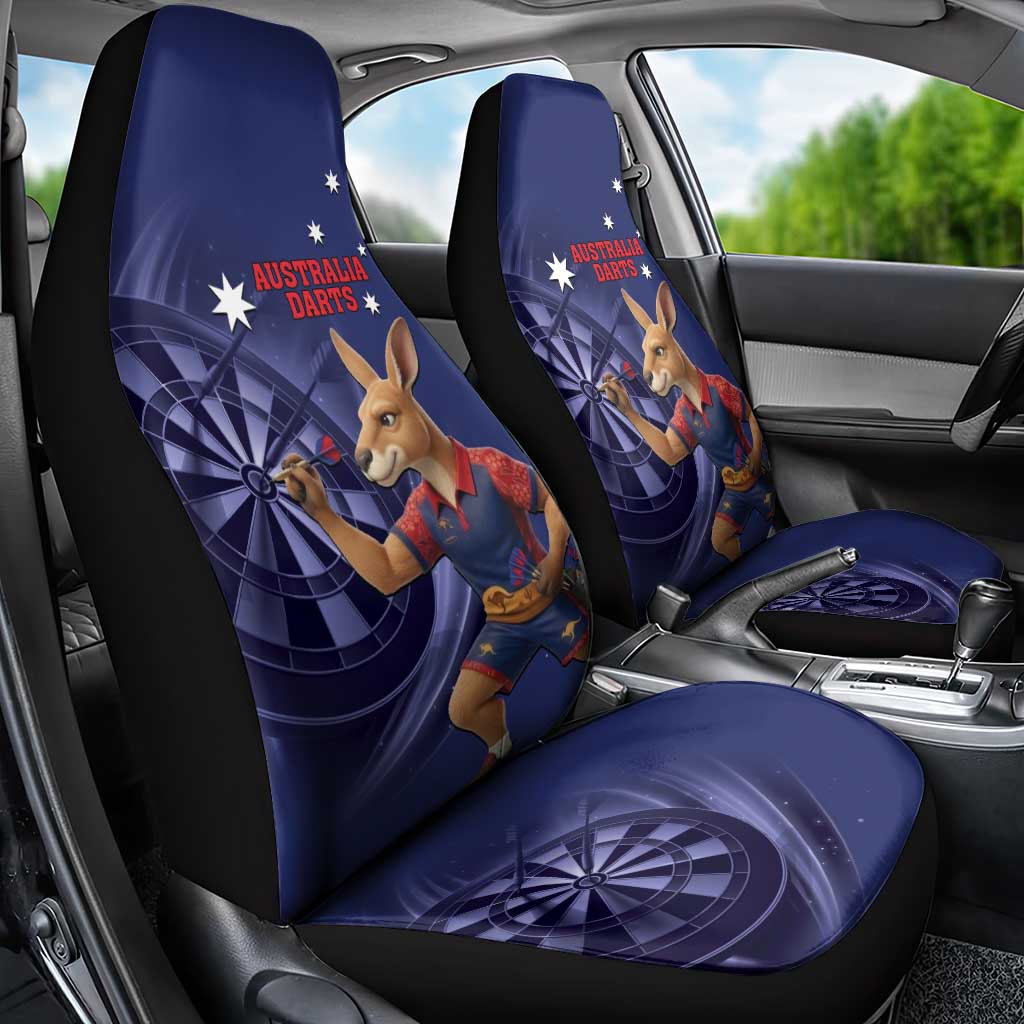 Australia Kangaroo Mascot Darts Car Seat Cover Blue Edition