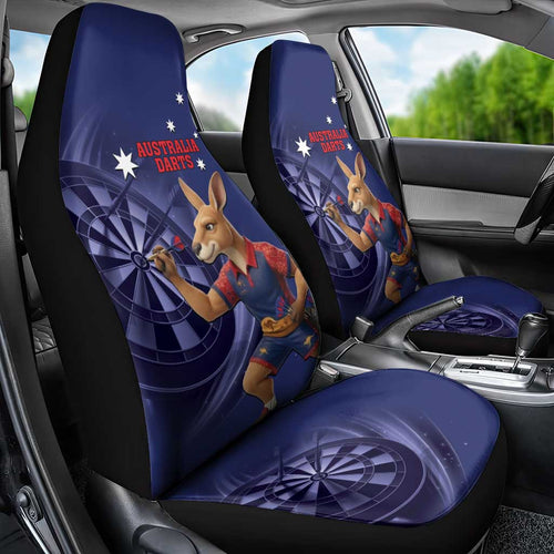 Australia Kangaroo Mascot Darts Car Seat Cover Blue Edition