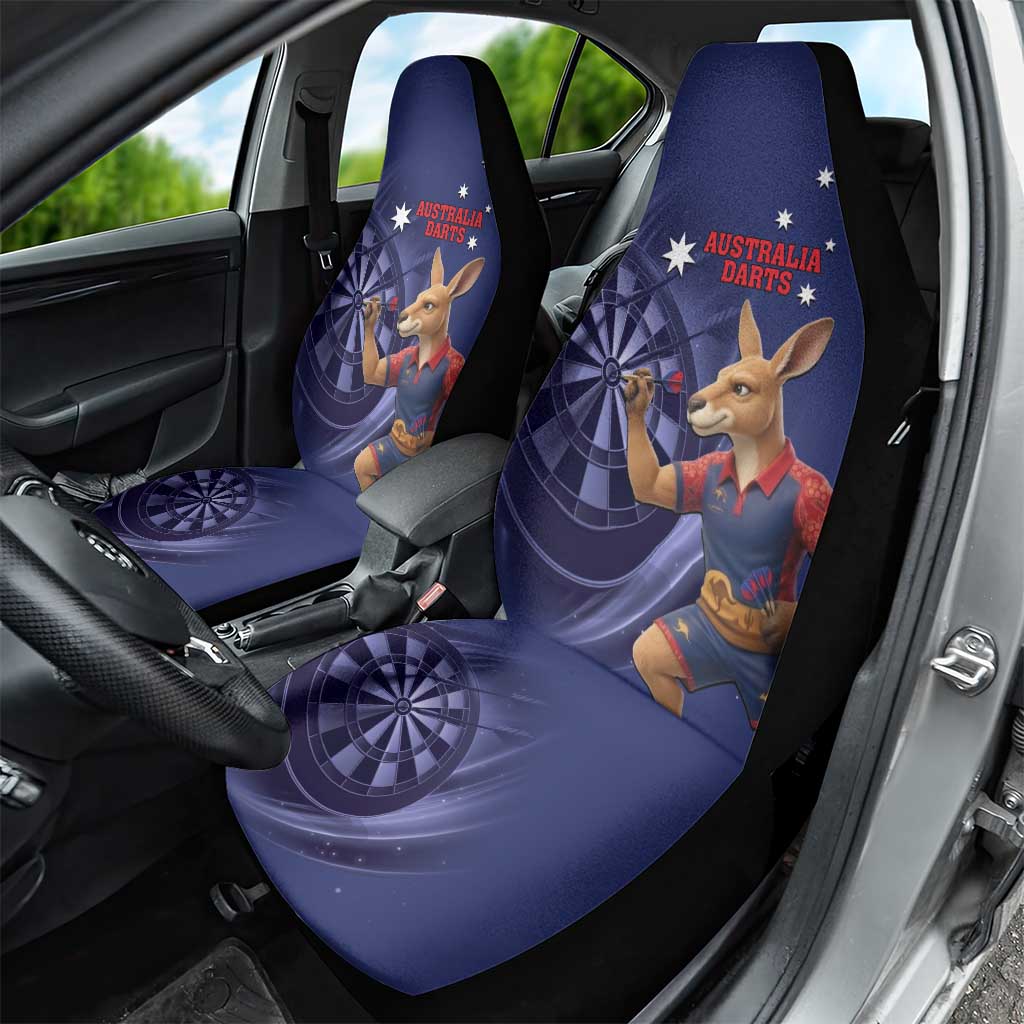 Australia Kangaroo Mascot Darts Car Seat Cover Blue Edition