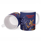 Australia Kangaroo Mascot Darts Ceramic Mug Blue Edition