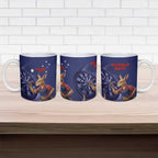Australia Kangaroo Mascot Darts Ceramic Mug Blue Edition