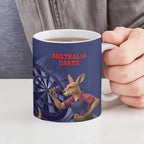 Australia Kangaroo Mascot Darts Ceramic Mug Blue Edition